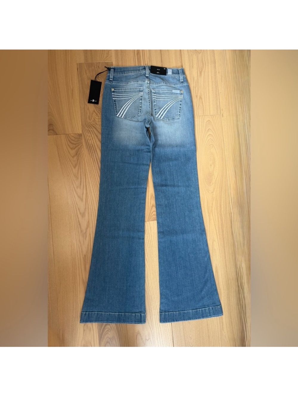 7 For All Mankind Dojo Original Jeans Women's Flare Leg Trouser NWT Size 25 - Picture 4 of 9